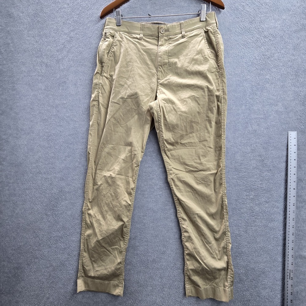 Abercrombie & Fitch Men Pants 31W X 32L Khaki Cotton Nylon Chino Straight 26"